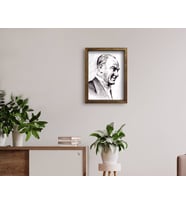 BK Home Atatürk Tasarımlı Doğal Masif Ahşap Çerçeveli Tablo 45x65cm-20