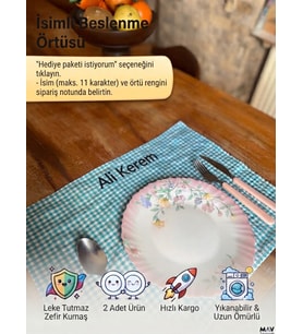 MavDesign İsim Nakışlı Beslenme Örtüsü