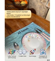MavDesign İsim Nakışlı Beslenme Örtüsü
