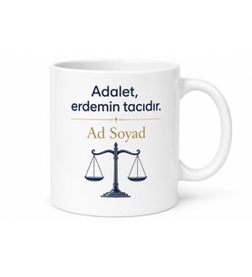 Avukat İsme Özel Baskılı Kupa Bardak Hukuk Hediye Avukata Hediye