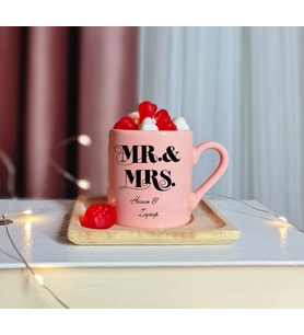 M.R & M.R.S. Tasarımlı Kişiye Özel Pembe Türk Kahvesi Fincanı