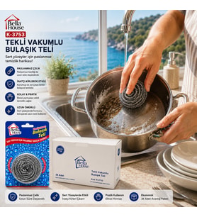 36 ADET VAKUMLU BULAŞIK TELİ TEKLİ PASLANMAZ 15GR