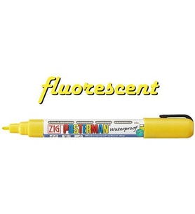 Zig Posterman Waterproof Boyama Markeri Fine Uç 1 mm FLUO. YELLOW 