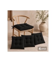 4'lü Sandalye Minderi 40x40 cm Bağcıklı Oturma Minderi