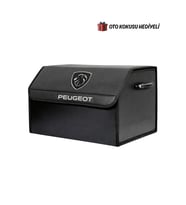 Peugeot Marka Logolu Oto Bagaj Organizer Çanta Oto Bagaj Çantası 2 Bölmeli Suni Deri