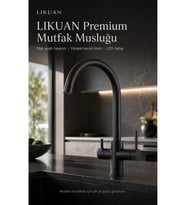 3 Yollu Mutfak Bataryası Sıcak Soğuk ve Filtreli Su Bir Arada LED Göstergeli Tri-Flow Kuğu Boynu Musluk NKDP3212CP