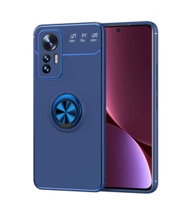 Xiaomi Mi 12 Lite Kılıf Zore Ravel Yüzüklü Silikon Kılıf (Mavi)