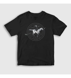 Presmono Unisex Çocuk Siyah Rider Westworld T-Shirt 224999tt