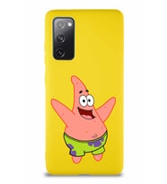 Samsung Galaxy S20 FE Soft Premier Kapak Patrick Yıldız Tasarımlı Silikon Kılıf - Sarı (Şeffaf)