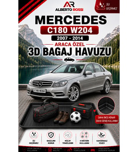 Mercedes C180 W204 2007 - 2014 Araca Özel 3D Bagaj Havuzu