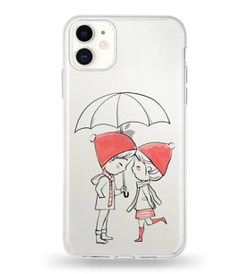 Apple iPhone 11 Uyumlu Kapak Aşk Tasarımlı Şeffaf Silikon Kılıf