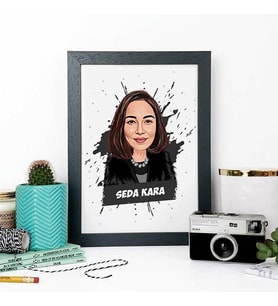 Kişiye Özel Kadına Hediyelik Karikatürlü Çerçeve