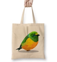 Bird Geometric Animal Blue Naped Chlorophonia Bez Çanta Uzun Saplı