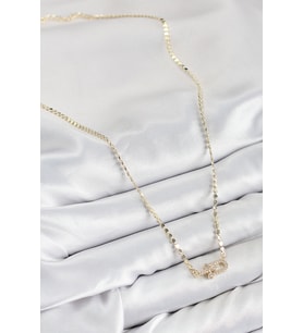 Pirinç Zirkon Taşlı Tifany Model Ezme Zincir Gold Renk Kadın Kolye 5886 - SSSSSS3519-2274
