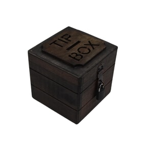 Kübik Tipbox 13cm x 13cm yükseklik 13cm derinlik, el yapımı ve asma kilit hediyeli