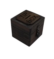 Kübik Tipbox 13cm x 13cm yükseklik 13cm derinlik, el yapımı ve asma kilit hediyeli