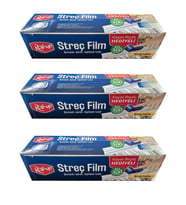 Roll-Up Şeffaf Mutfak Rulo Streç Film Folyo - 30 Cm. x 300 Metre - Gıdaya Uygun - 3 Paket