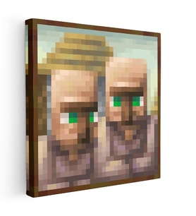 Kare Kanvas Tablo Humble Piksel Minecraft Tablosu Ev Ofis Salon Duvar Dekoru