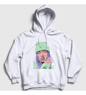Presmono Unisex Beyaz Look Billie Eilish Kapüşonlu Sweatshirt 154377tt