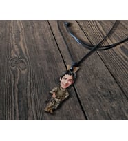 BK Gift Kişiye Özel Asker Karikatürlü Deri İpli Ahşap Kolye, Sevgiliye Hediye, Doğum Günü Hediyesi, Sevgililer Günü Hediyesi-2