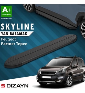 S-Dizayn Peugeot Partner 2 Tepee Skyline Siyah Yan Basamak 193 Cm 2008-2018 A+ Kalite