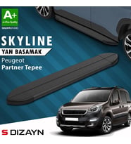 S-Dizayn Peugeot Partner 2 Tepee Skyline Siyah Yan Basamak 193 Cm 2008-2018 A+ Kalite