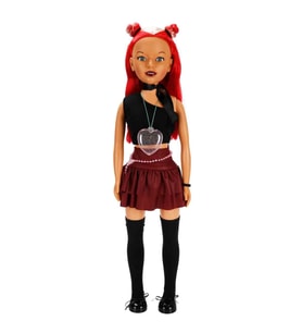 K-Pop Clara Super Star Bebek (80 cm) - Siyah ve Kırmızı Saç Model Seçenekli