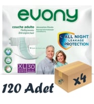Evony Bel Bantlı Yetişkin Hasta Bezi Xlarge 30'lu 4 Paket 120 Adet