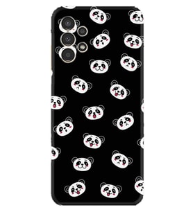 Samsung Galaxy M14 Kılıf Silikon Desen Özel Seri Panda Suratları 1773