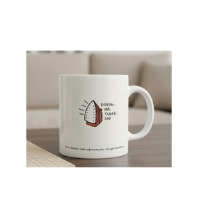 Dokunma Yanarsın Espirili Hisli Sözler Tasarımlı Porselen Kupa Bardak Mug (Beyaz)