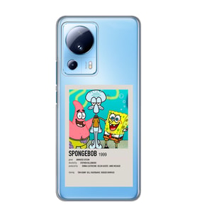 Xiaomi Mi 13 Lite Uyumlu Sunger Bob Minimalist Poster Desenli Şeffaf Telefon Kılıfı