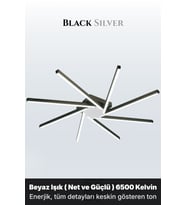 Zenit 8 Silver LED Tavan Avize – Kumandalı Dim Edilebilir – Aşağı Işık