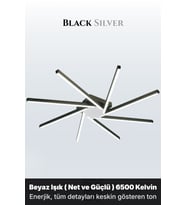Zenit 8 Silver LED Tavan Avize – Kumandalı Dim Edilebilir – Aşağı Işık