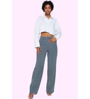 Kadın Yüksek Bel Wide Leg Pantolon Casual Dokuma Kumaş Günlük Hafta Sonu Dayanıklı Malzeme (İndigo)
