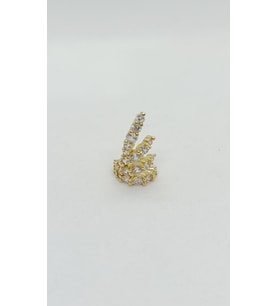 Taşlı Mini Halka Earcuff – Altın Işıltı