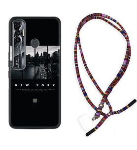 Tecno Spark 6 6 Go 8C 8 Pro 7 7 Pro Kılıf Boyun Asklı Rasta Silikon New York 1612