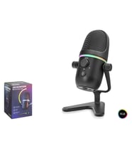 Profesyonel Çift Modlu Gaming Rgb Mikrofon 192 Khz / 24 Bit Type-C - Siyah ME5
