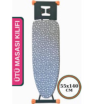 ASEV HOME Ütü Masası Kılıfı Keçeli İpli Stoperli Büyük Boy 55x140 cm AHTER GRİ