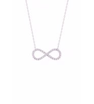 KLY 05 1124 SONSUZLUK    925 AYAR GÜMÜŞ FİGÜRLÜ RODYUM KAPLAMA KADIN KOLYE (Rose)