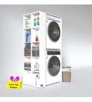 Kenzlife çamaşır-kurutma makinesi dolabı bolodenka sol byz 180*090*60 banyo arkalıksız + tekli duvar rafı hediyeli (Karışık)