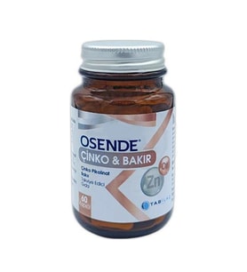 Osende Çinko & Bakır Takviye Gıda 60 Kapsül