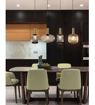 mylights balcamlı dörtlü siyah   120 cm taban  vintage sıralı masa  üstü avize