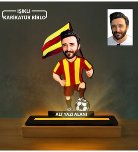 Kişiye Özel Işıklı Karikatür Biblo  Futbolcu Tasarımlı Hediyelik