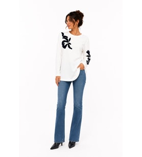 Kadın Yuvarlak Yaka Pamuklu Relaxed Sweatshirt
