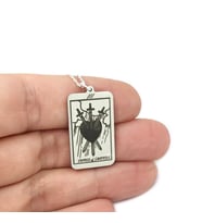 Kişiye Özel 925 Ayar Gümüş Three of Swords Tarot Kolye