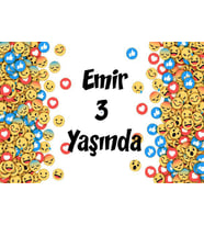 Emojiler Doğum Günü Afişi 35X50 cm