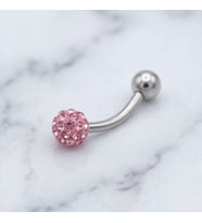 FerizZ 316L Çelik Zirkon Taşlı Pembe Toplu Piercing PRC-203