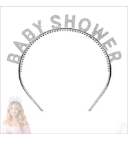 Baby Shower, Parlak Metal Görünümlü Plastik Taç - Gümüş