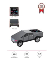 Torima D68 Gri CyberTruck Araba Tasarımlı Bluetooth Hoparlör 15W Güçlü Ses RGB LED /TWS/USB