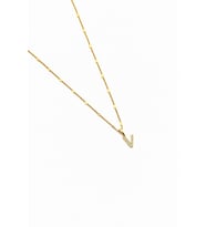 Xuping Gold Renkli, Zirkon Taşlı V Harfi Kolyesi - 45 cm (Anti-Alerjik)